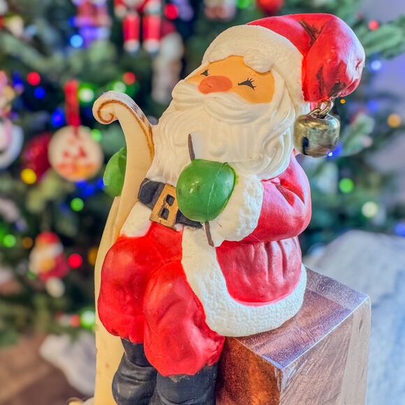 1984 Vintage Hallmark Santa Claus Christmas List Shelf Sitter Stocking Hanger - Picture 6 of 10